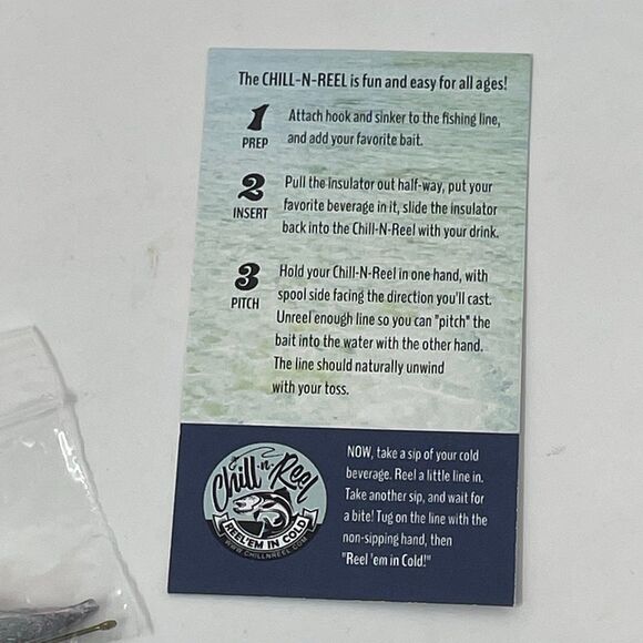 Chill-N-Reel Fishing Can Cooler Kit Hard Shell Drink Koozie Orange New Unsealed - Picture 5 of 12